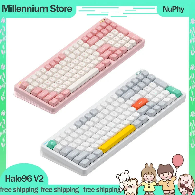 

Nuphy Halo96 V2 Mechanical Keyboard Wireless 3 Mode Low Profile Halo 96 Bluetooth Type-C Hot Swap Gasket Office Gaming Keyboards