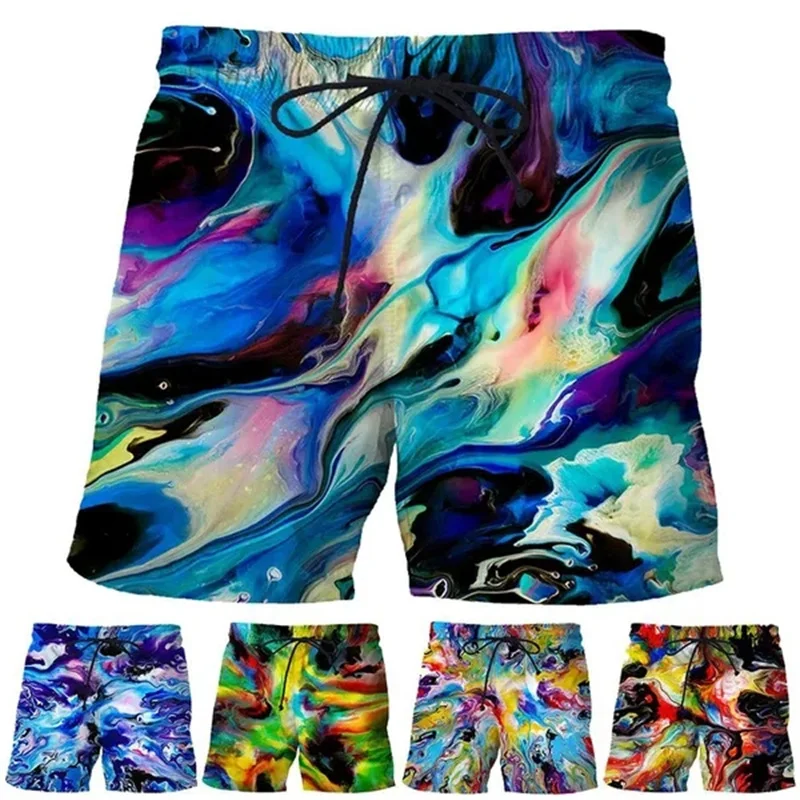 Abstract Art Shorts Women Men Summer Beach Shorts 3D Printed Forward Board Trunks Swimsuit Homme 2023 Summer Running Shorts