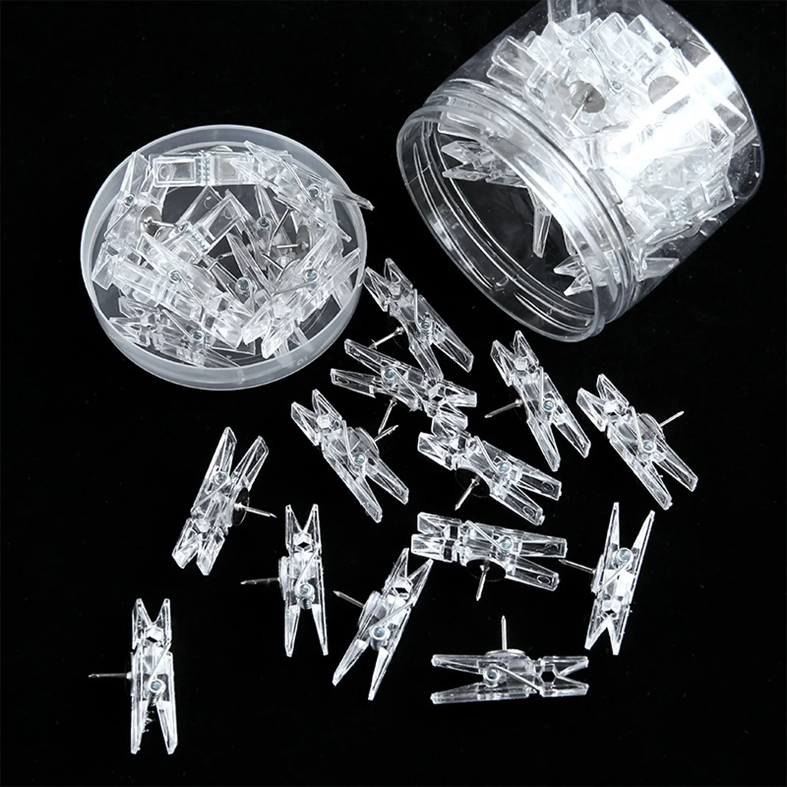 20 قطعة مشبك متعدد الوظائف Thumbtack الفلين البلاستيك الشفاف صور المنزل الجدار الديكور كليب شفافة ورأى الأظافر المعدنية
