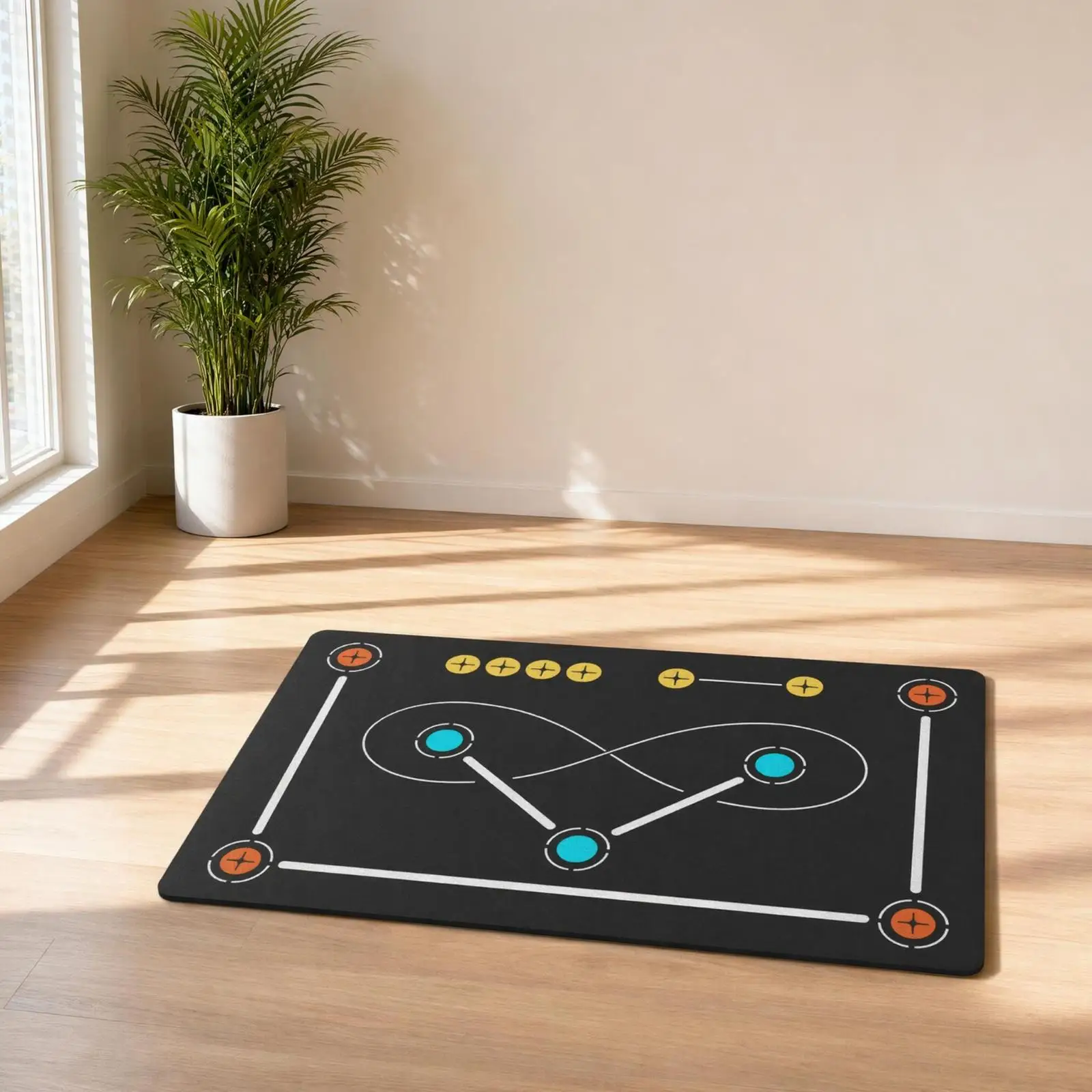Hockey Mat with Training Graphics Low-Profile Training Mat with Guide Lines Pre-Printed for Athletes
