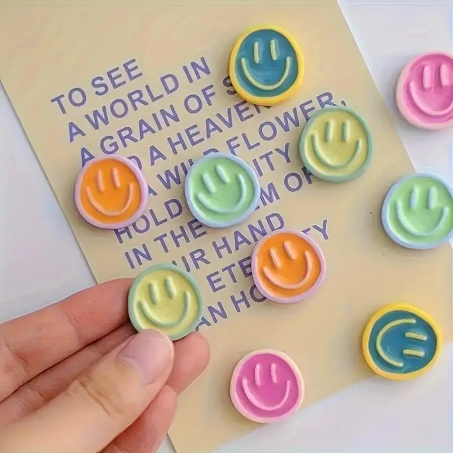 1/5/10/20/50/100pcs Refrigerator Magnets/Colorful Smile Face Fridge Magnets/Cute Decorative Magnets/Office Magnets/Personalized