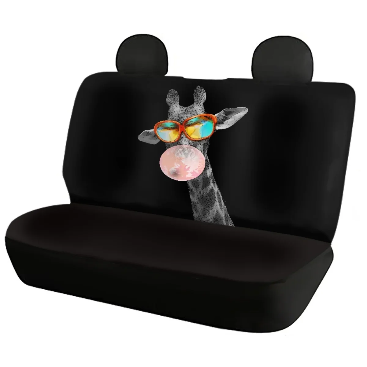 3D Animal Printing Full Set Car Seat Covers Fit Most Cars Cute Giraffe Pattern Vehicle Seat Cover Front and Back Seat Breathabe