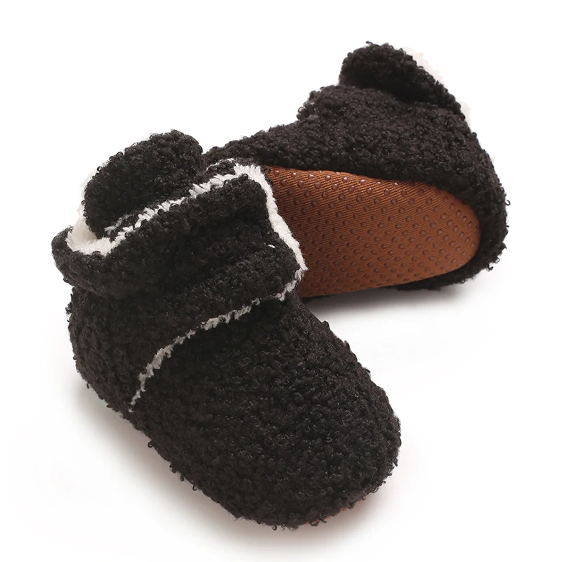 Neugeborenes Baby, Junge, Mädchen, weiche Fleece-Booties, Stay On, Säuglingshausschuhe, Socken, Schuh, rutschfester Greifer, Kleinkind-Erstwanderer, Winter-Knöchel – Detail 18