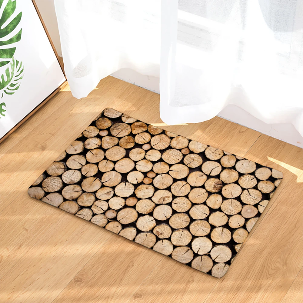 Retro style Wood Pattern Anti-Slip Mat Carpet Door Mat Doormat Outdoor Kithchen Bathroom Living Room Floor Mat Rug