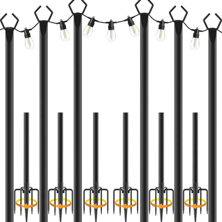 

Упаковка 10 футов, сверхмощные металлические гирлянды, регулируемая подставка для наружного освещения для патио, заднего двора, сада, вечеринки, amp Wedding Rus