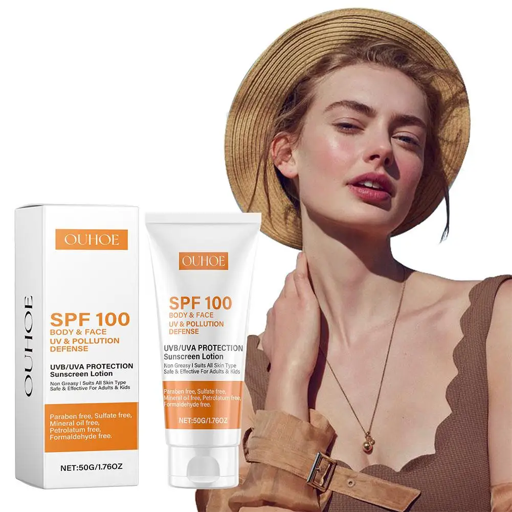 Anti Sun Sunblock Lotion - SPF100 Facial Protection, Waterproof Oil Control, Sweatproof Ultraviolet-Proof Sunscreen Cream