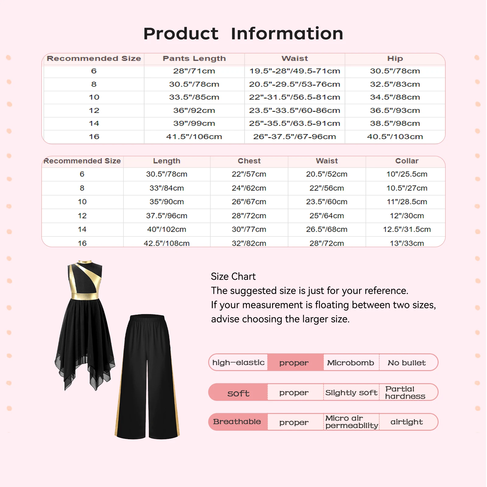 أطفال بنات الليتورجية الثناء الرقص مجموعات معدنية المرقعة أكمام غير متناظرة هيم فستان الكنيسة الغنائية مع بنطال ذو قصة أرجل واسعة