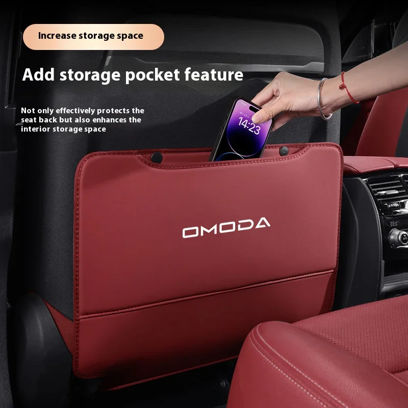 2Pcs Omoda Leather Seat Back Kick Guard Storage Bag For Chery Omoda5 C5 S5 Tiggo7 Pro Tiggo8 Pro Jaecoo7 Anti Kick Interior Acce 6