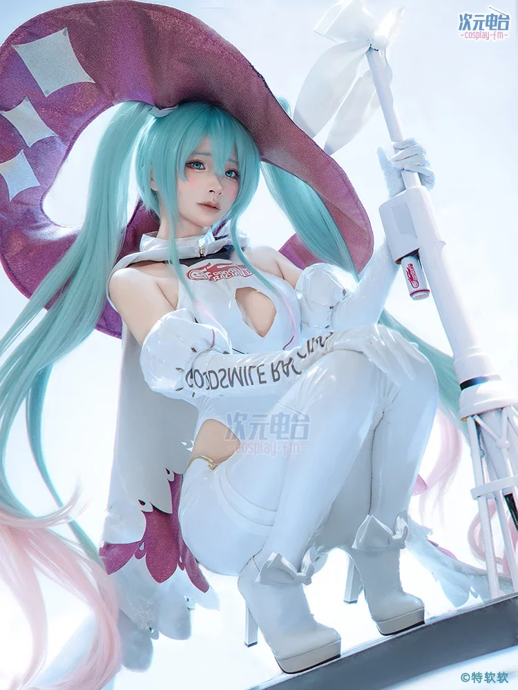 Mikuu Cosplay 2024 Mikuu Racing Suit Cosplay Costume Boots Miku Witch Halloween Uniforms Jumpsuits Sexy Cosplay Props