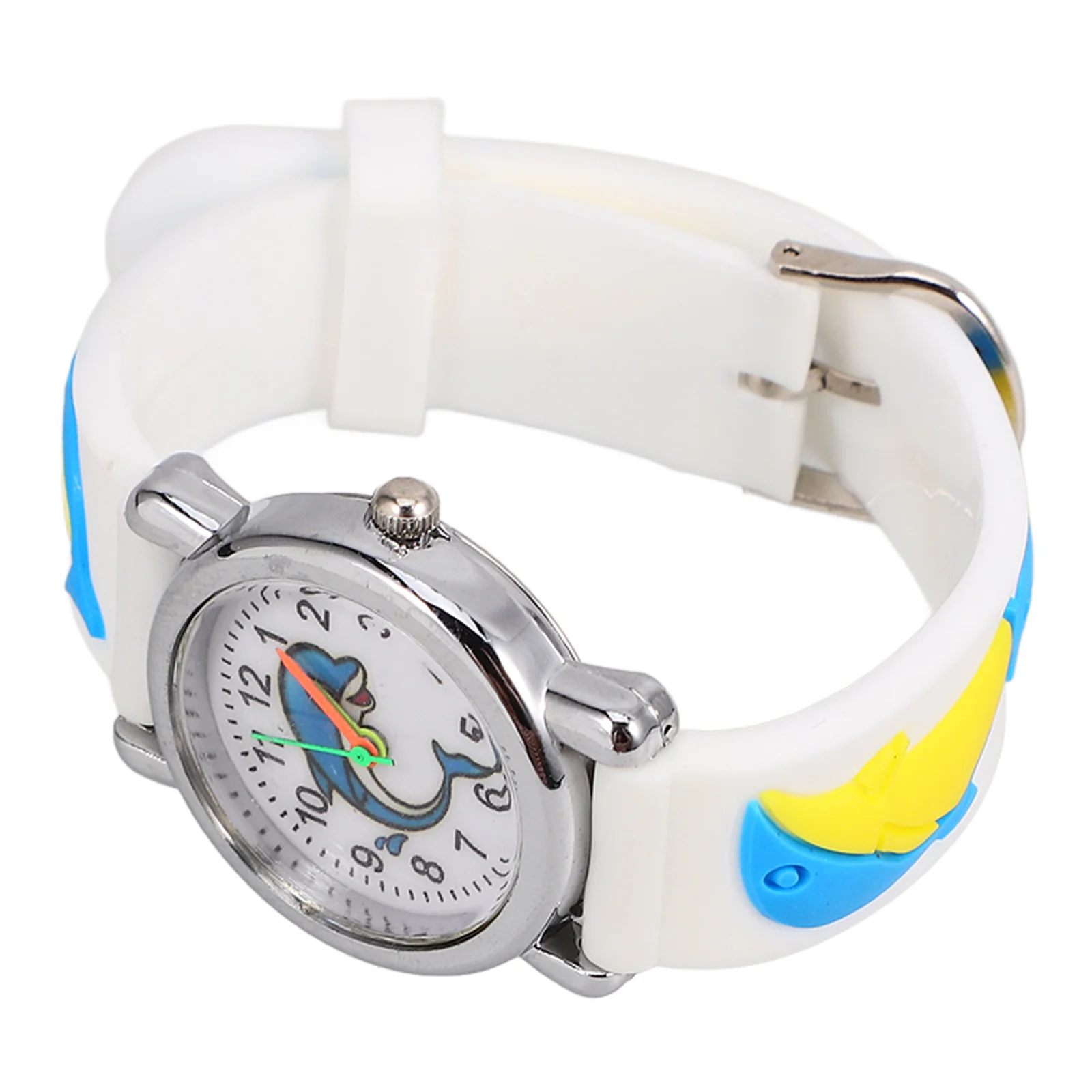Dolphin Pattern Kids Watch Cartoon Wristwatch Childrens Adorable Lightweight Time Learning Tool Colorful Numbers