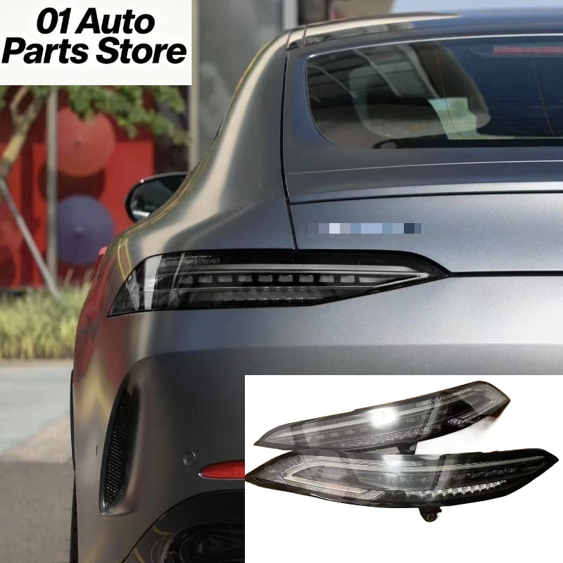 A Set Black Tail Lights For Mercedes AMG GT43 LED Tail Lights Venom Series Transparent Tail Lights