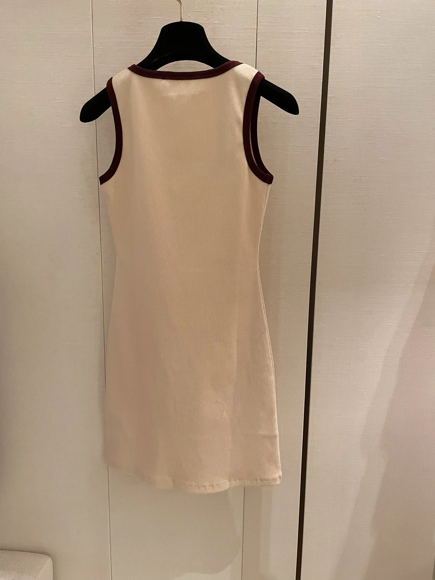 Vestido regado de algodão feminino, gola redonda, ajuste fino, gancho de peito, carta floral, estilo de férias, novo, 2024