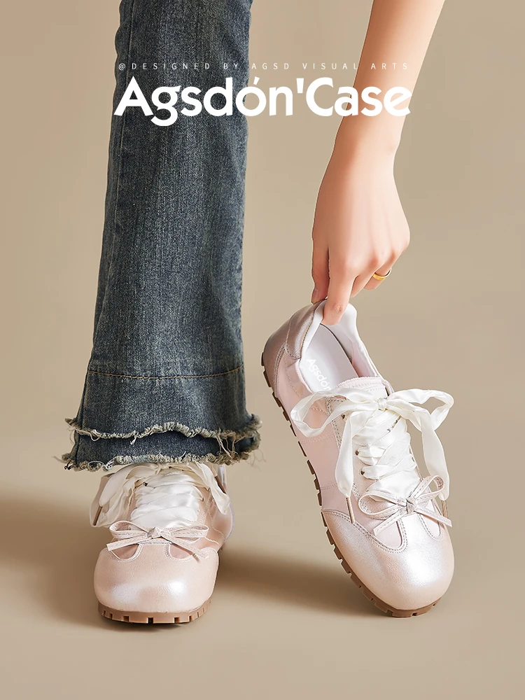 

Ballet Deqin Women's Shoes 2026 New Summer Pink Thick Bottom Sports Agan Little White Casual Versatile Explosive Breathable