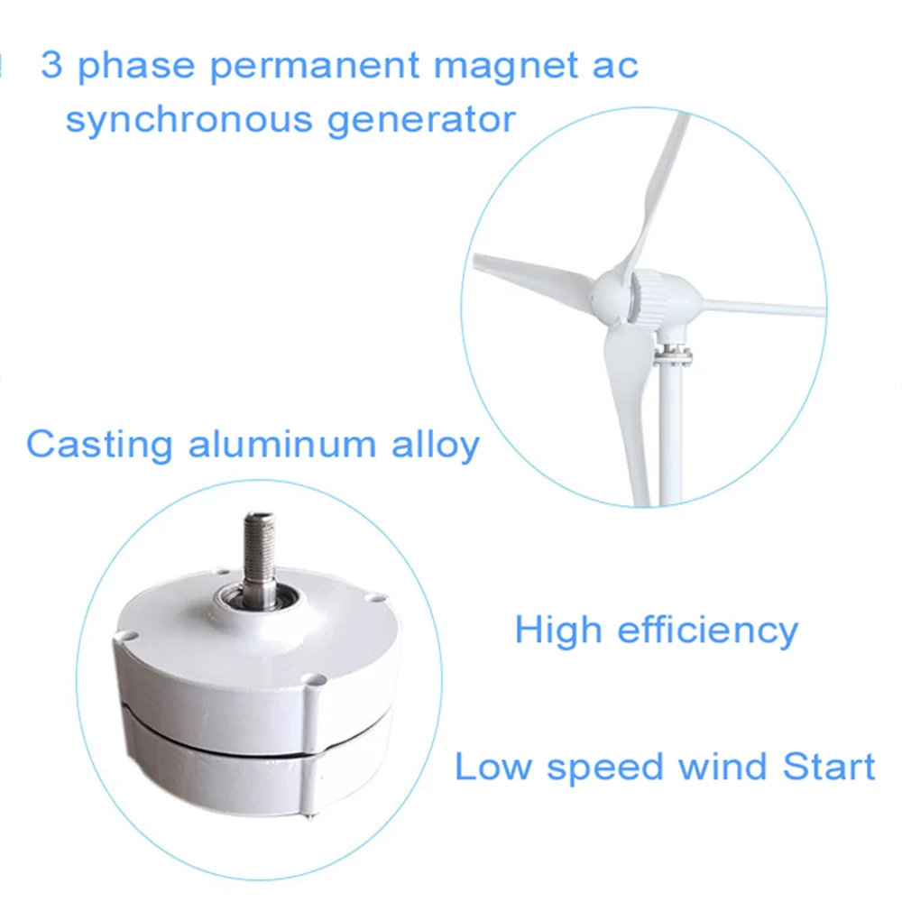 Imagem -04 - Didito-nova Turbina Eólica de Energia e Turbina de Água 100w 200w 12v 24v Gerador de Ímã Permanente Gearless