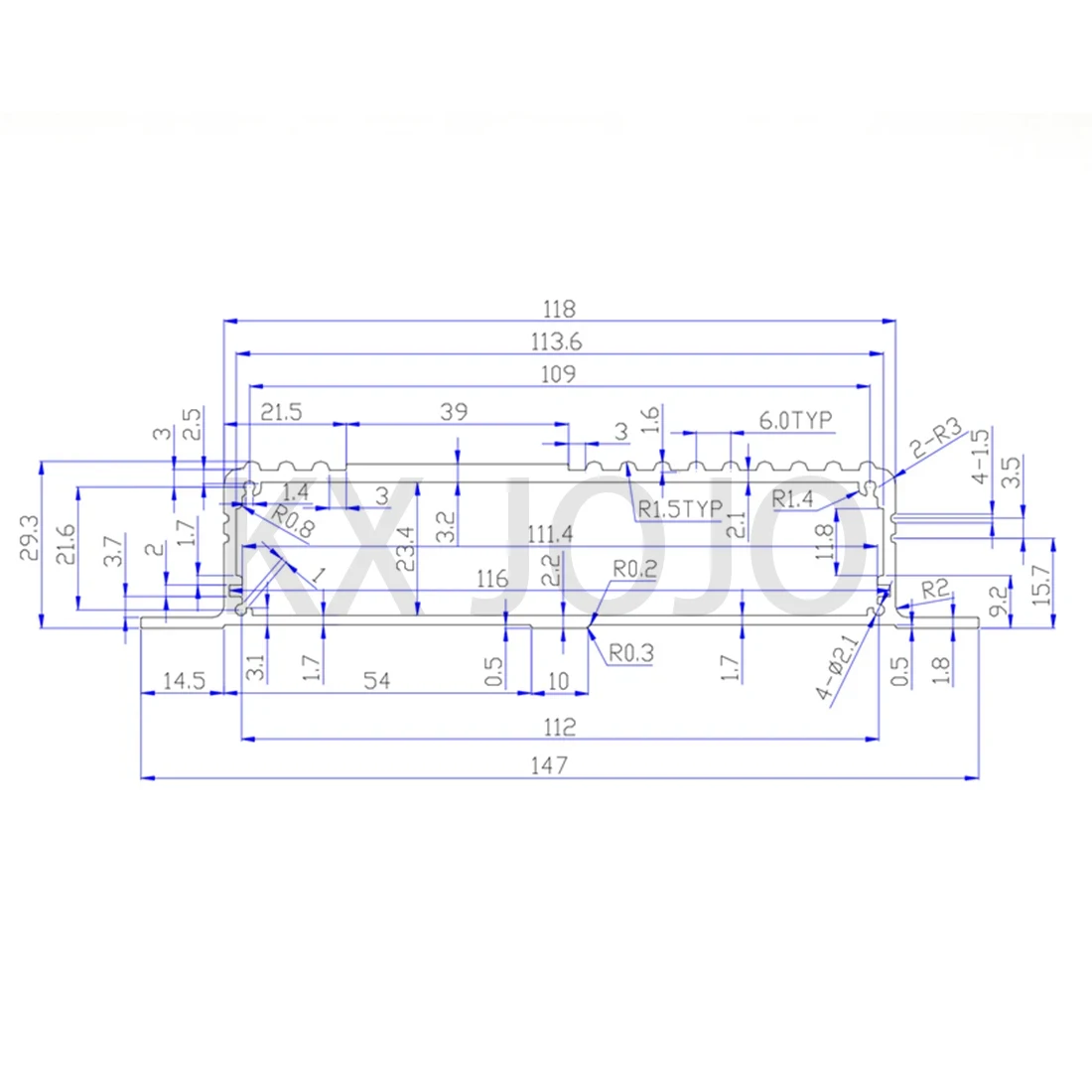 Aluminum Enclosure 147*29*100mm Integrated Waterproof Box Black PCB Instrument Box DIY Electronic Project Case