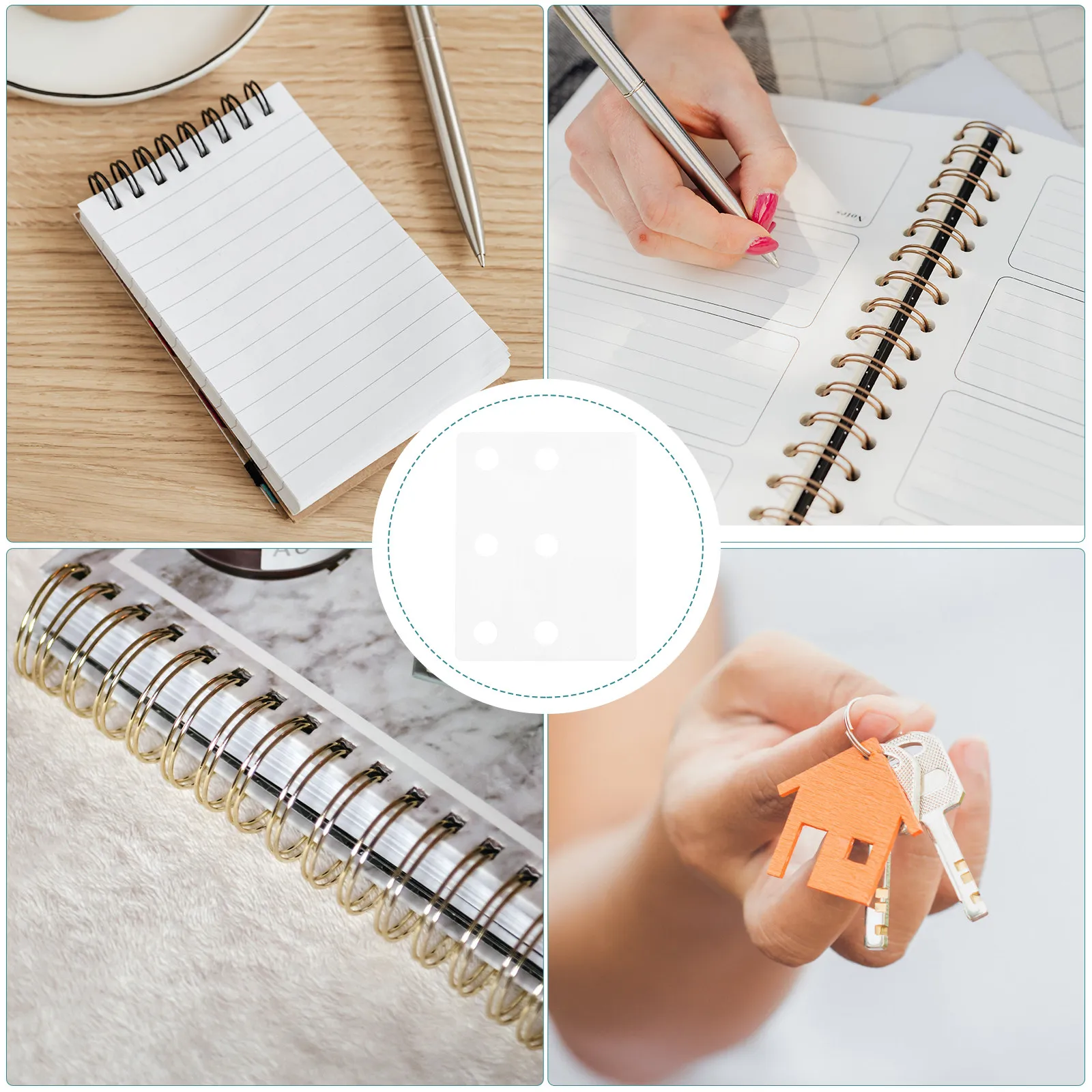50Pcs Universal Loose-Leaf Extension Tabs White Hole Reinforcement Stickers Repositionable Self Adhesive Labels for Notebooks