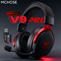 MCHOSE V9 Pro Wireless Gaming Headset Surround Sound Headphones Noise Canceling Mic Low Latency Lightweight for PS5 PC SWITCH