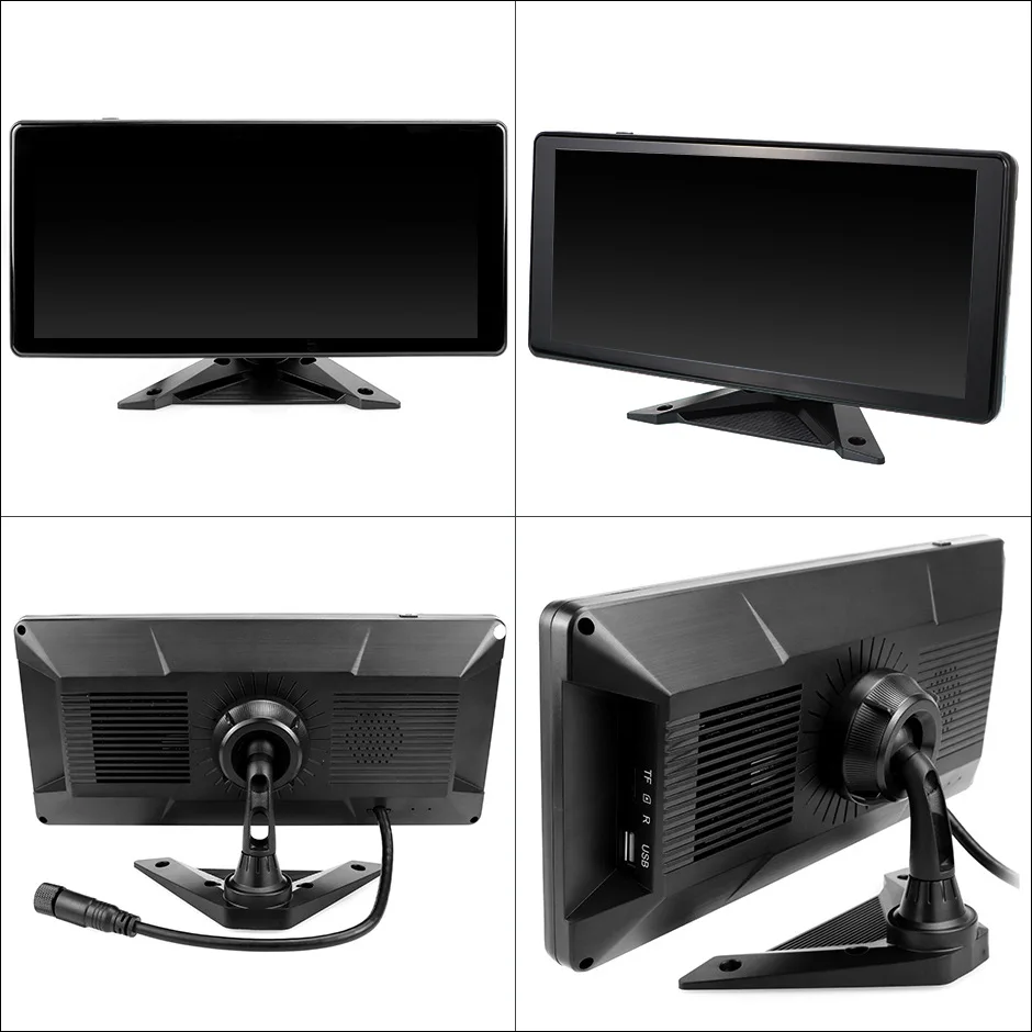 4CH AHD 1080P 360 Sistema de segurança de caminhão de ajuda reversa Portátil Android Tela sensível ao toque 10,36 polegadas MP5 USB Carro