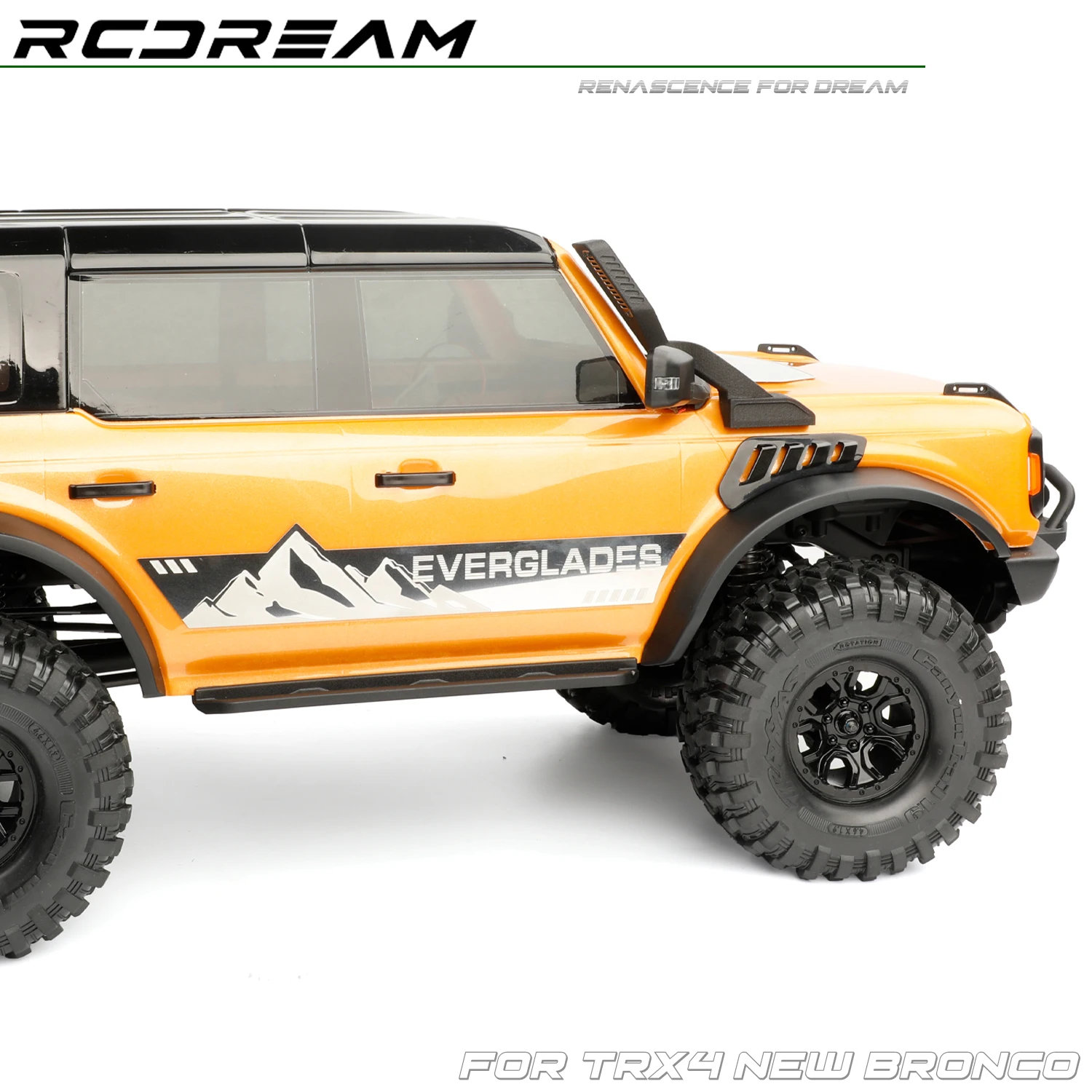 مرآة الرؤية الخلفية للغطس RCDream 1/10 مع ضوء إشارة الانعطاف لأجزاء خيار ترقية برونكو الجديدة TRX4 #3