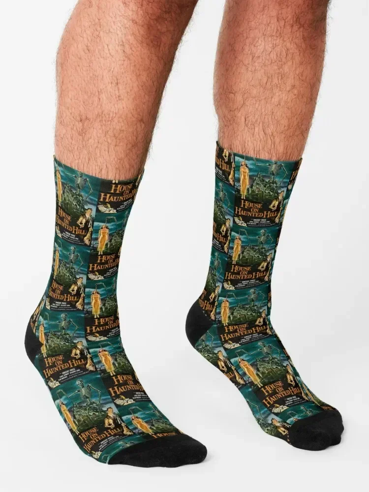 Calcetines con póster de película House on Haunted Hill, baloncesto argentino, regalos divertidos, calcetines para mujer y hombre