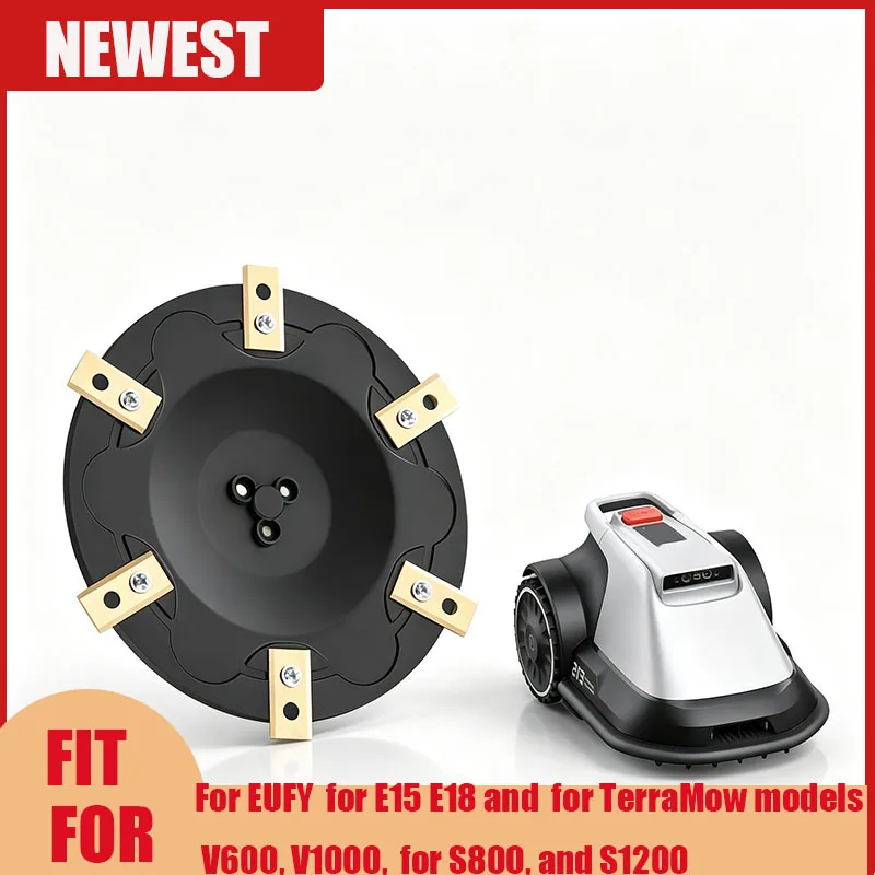 2026 New Cutting Disc & 6 Titanium Blades= For Eufy E15 E18 For TerraMow V600 V1000 S800 S1200 Robot Mower Parts Garden Tools