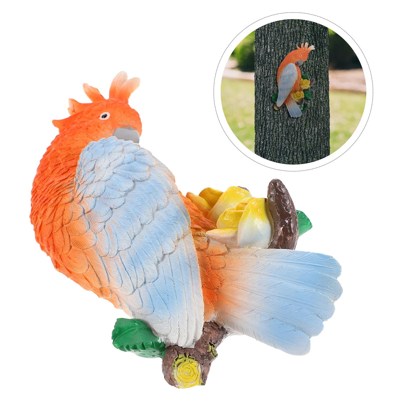 

1Pcs Bright Color Resin Bird Decoration Vivid Simulation Artificial Parrot Garden Home Decor Bird Decor Garden Ornament