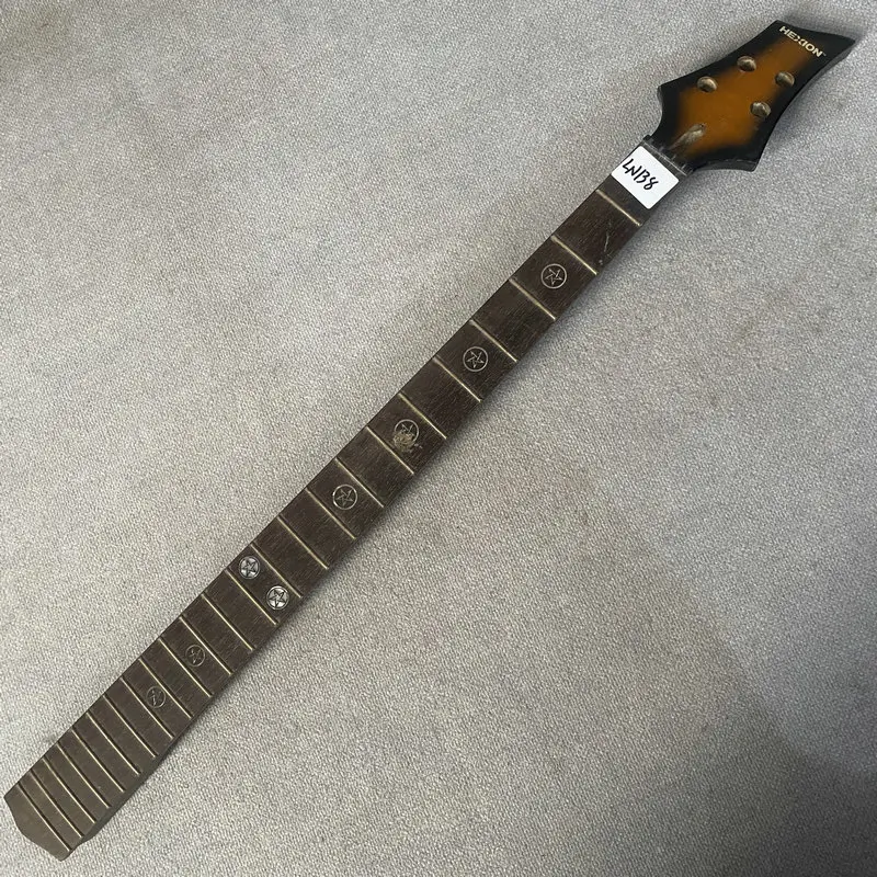 LN138 Genuine Hexion 4 String Electric Guitar Bass Neck 24 Frets Right Hand Machine Head L2+R2 Sunburst Headstock DIY Parts