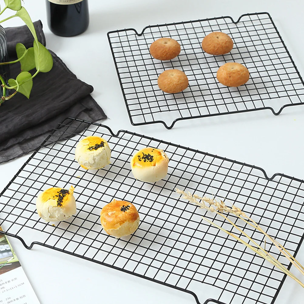 

2 шт. охлаждающая стойка для торта, прямоугольная стойка для выпечки хлеба, печенья, охлаждающая стойка, необходимый кухонный инструмент для выпечки, кухонный инструмент