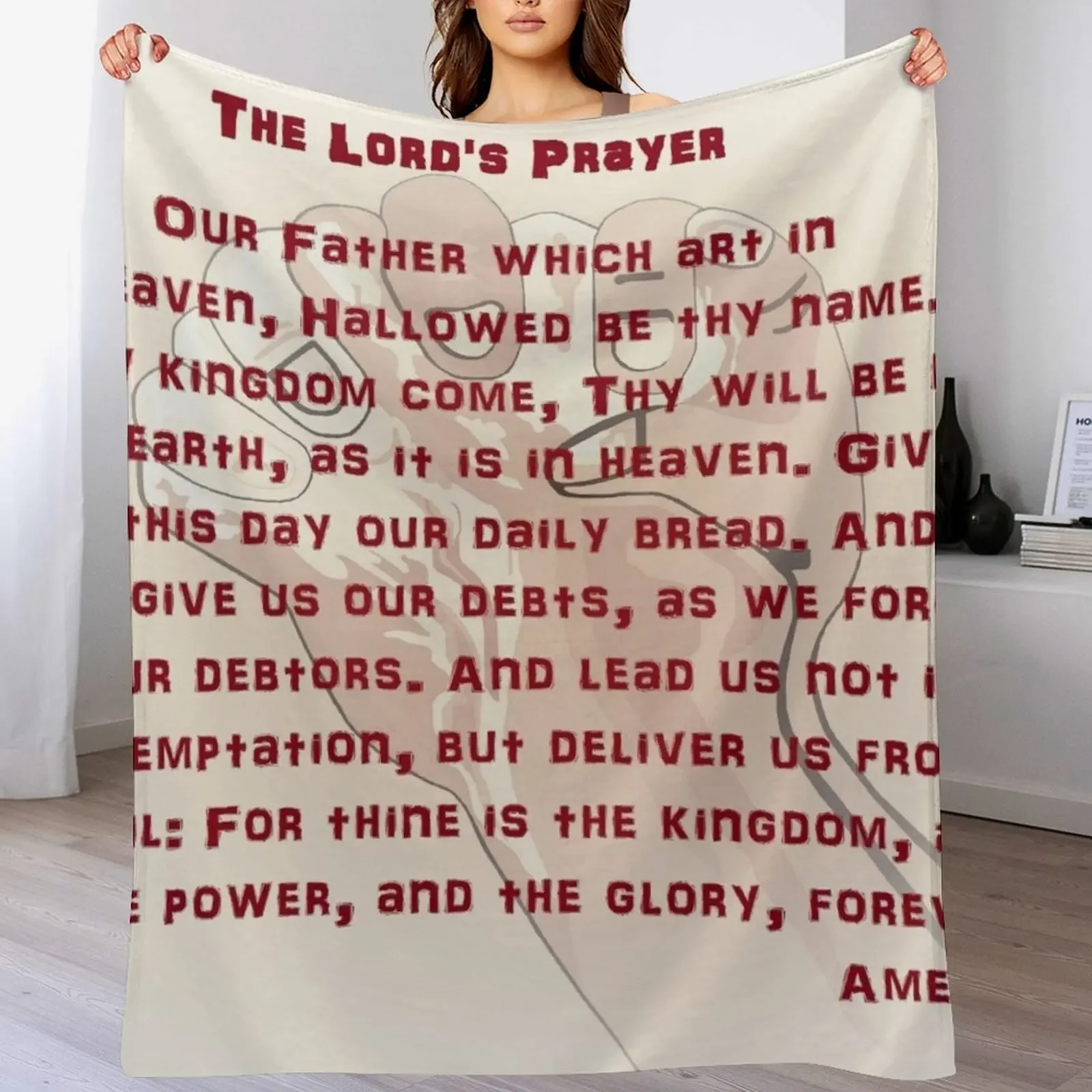

The Lord's Prayer Throw Blanket Thins Soft Plaid Bed linens Summer Beddings Blankets