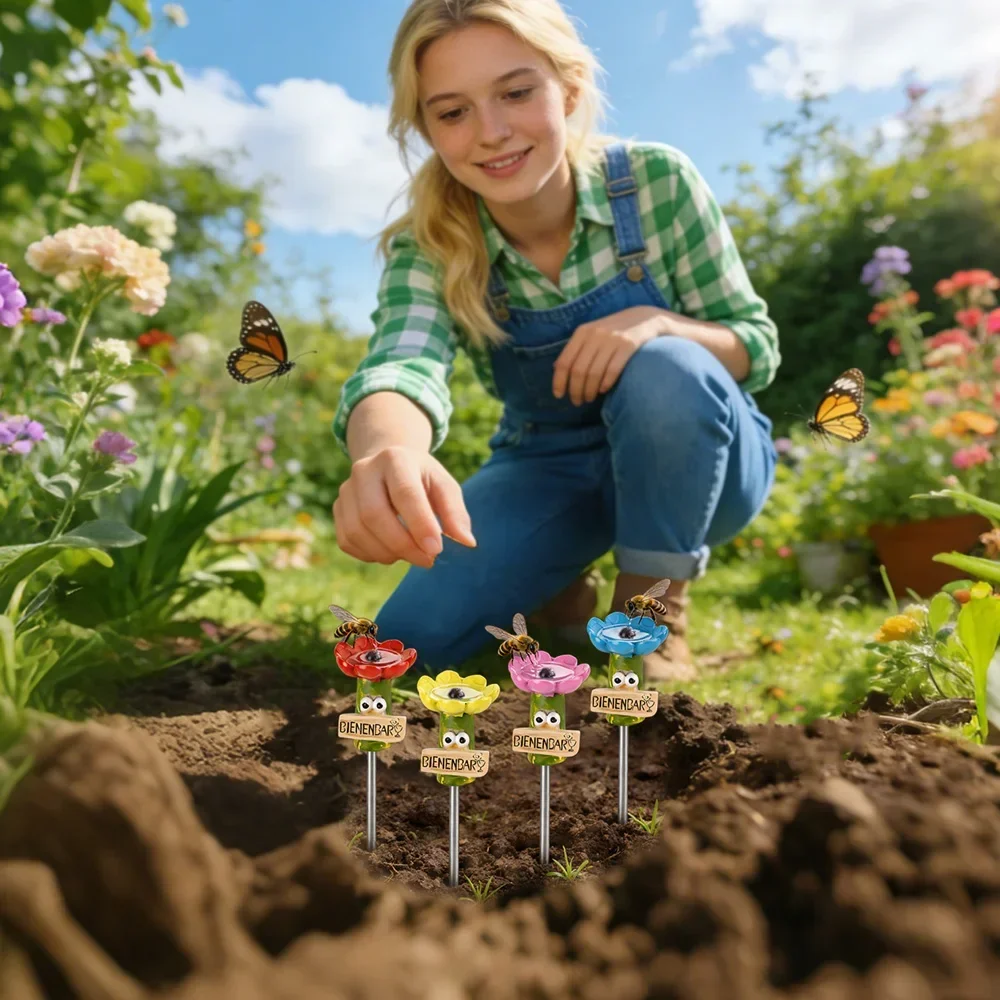 Insekten-Tränke: Faszinierende, dekorative, blumenförmige Pollinator-Tränke für den Außenbereich – Schmetterlings-Trinkbecher für draußen
