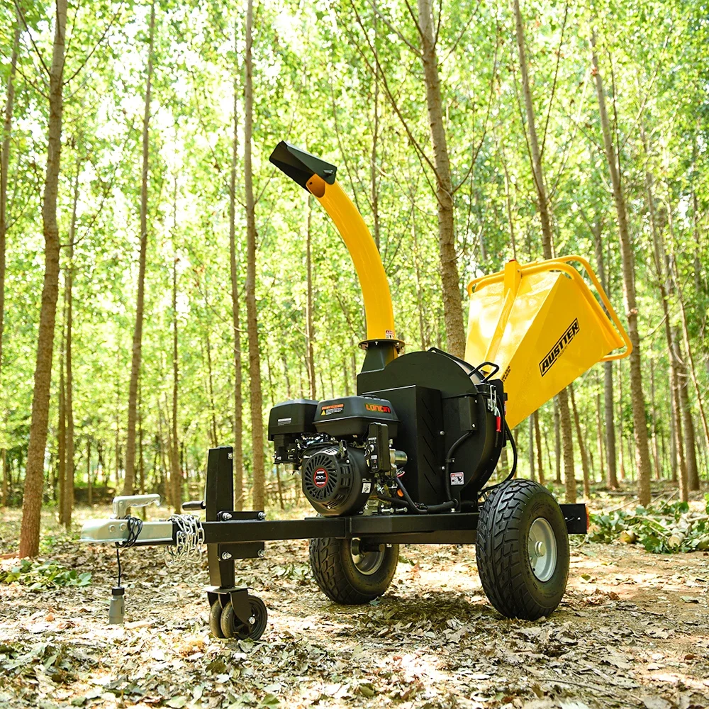 AUSTTER Self-feeding ATV 15HP Gasoline 120mm Wood Chipper Shredder Branch Garden Tree Shredders Machine China Wood Chipper