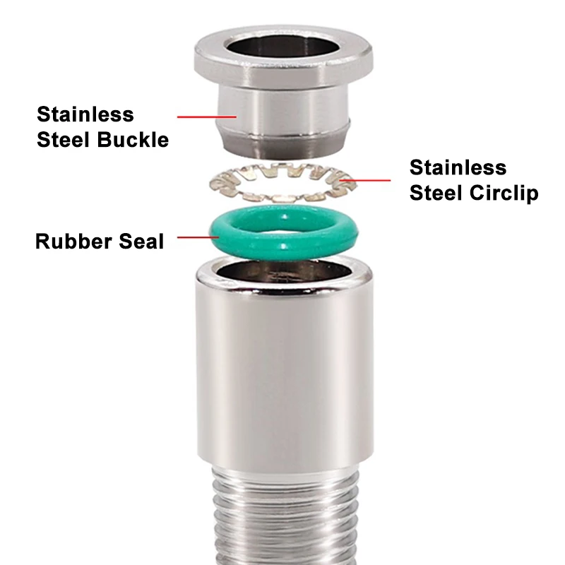 304 Stainless Steel External Thread Straight Through Joint POC4/6/8/10-01-02 Tracheal Joint