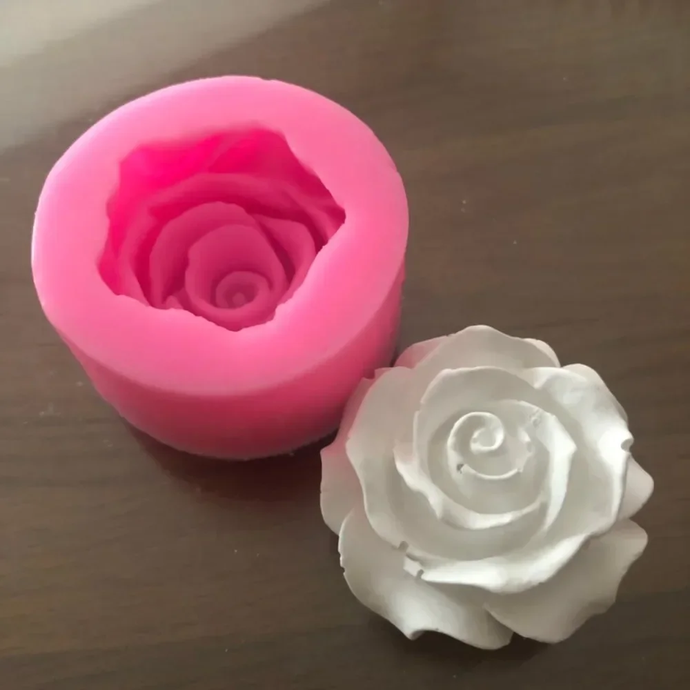 3pcs 3D Flower Shape Cake Fondant Silicone Mold Flower Candle Mold Cupcake Jelly Candy Chocolate Decoration Baking Tool Mould