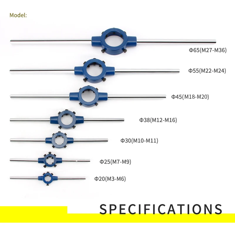 1Pcs Round Die Wrench Flexible Steel Circular Die Handle for Dies Threading Tools  M2-M36