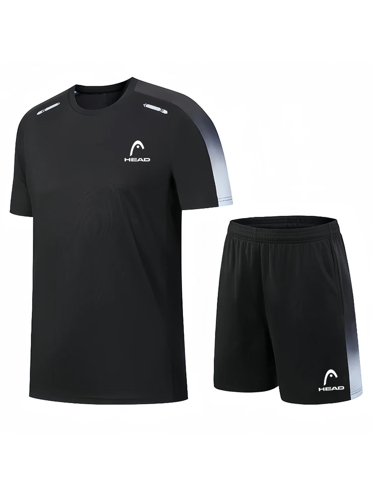 Tête Padel Vêtements De Sport D'été Hommes T-shirt Et Shorts Ensemble De Tennis Entraînement Porter Respirant Lâche de Course Basket Ball Survêtement