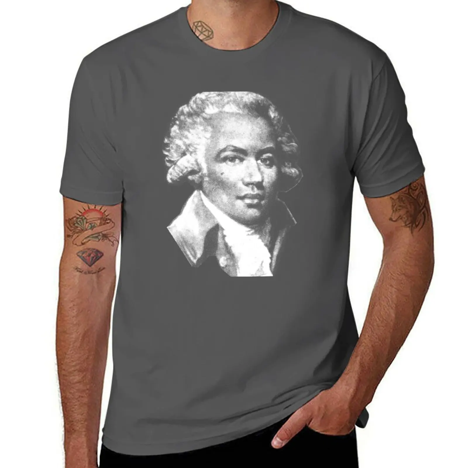 

Chevalier de Saint-Georges - the First Black Composer T-Shirt All Match Print Short Sleeve Top