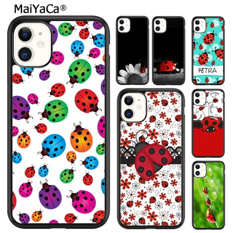 MaiYaCa 11 Colorful Ladybugs Phone Case For iPhone 16 15 14 plus XR XS 11 12 13 pro max Shell Cover coque