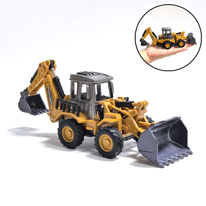 1:70 Engineering Diecast Model Toys Crane Bulldozer Excavator Vehicle Construction Alloy + Plastic Tractor Inertial for Children