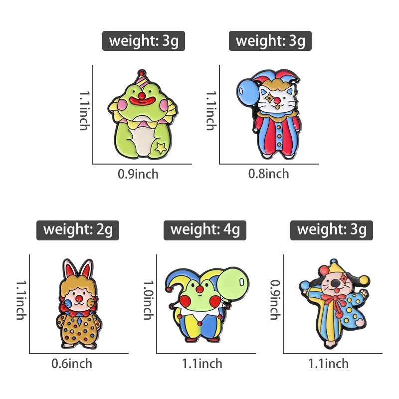 Circus Acrobatics Clown Series Enamel Pins Funny Animal Brooches Lapel Badge Decorative Backpack Clothes Cartoon Jewelry Pin