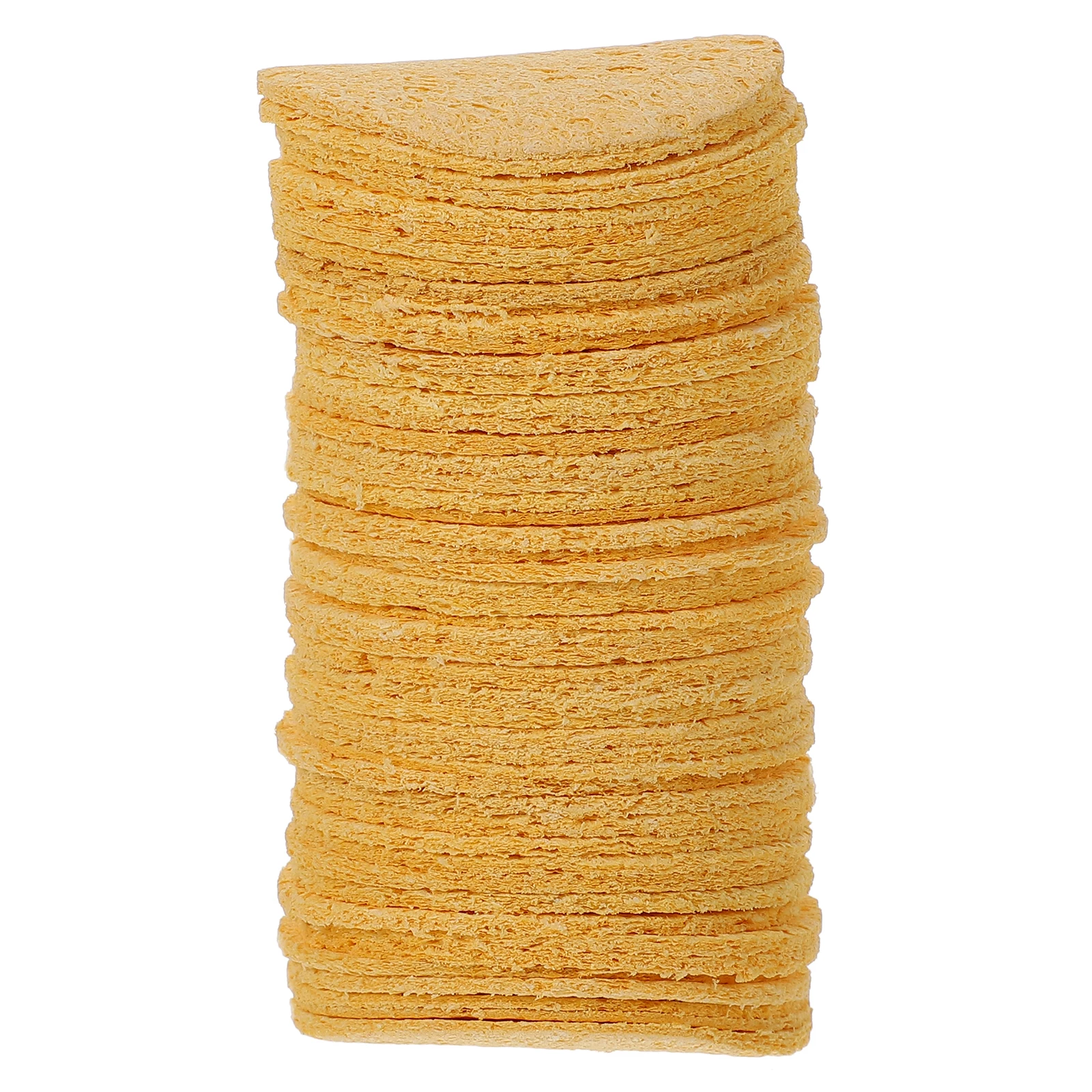 

50pcs Soldering Iron Cleaning Sponge High Temperature Resistant Yellow Durable Round Welding Clean Pads Oxidation Protection