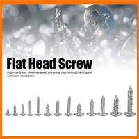 180Pcs M3 M4 M5 M6 Stainless Steel Flat Head Self Tapping Screws Assortment Set for Multiple Purpose