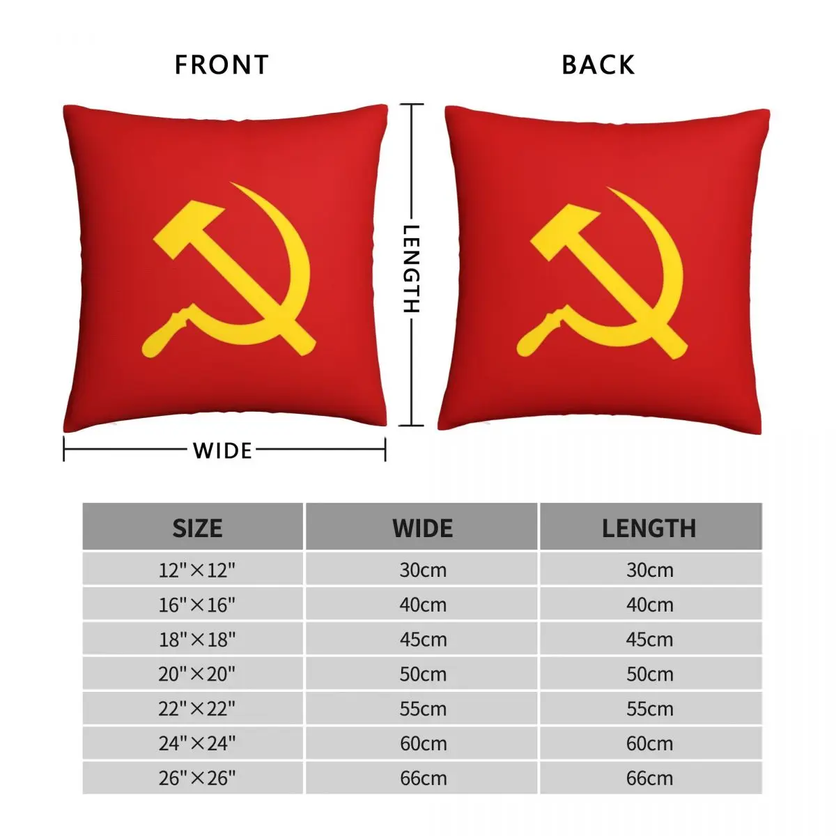 Hammeramp Sickle Square Pillowcase Polyester Linen Velvet Creative Zip Decor Home Cushion Cover