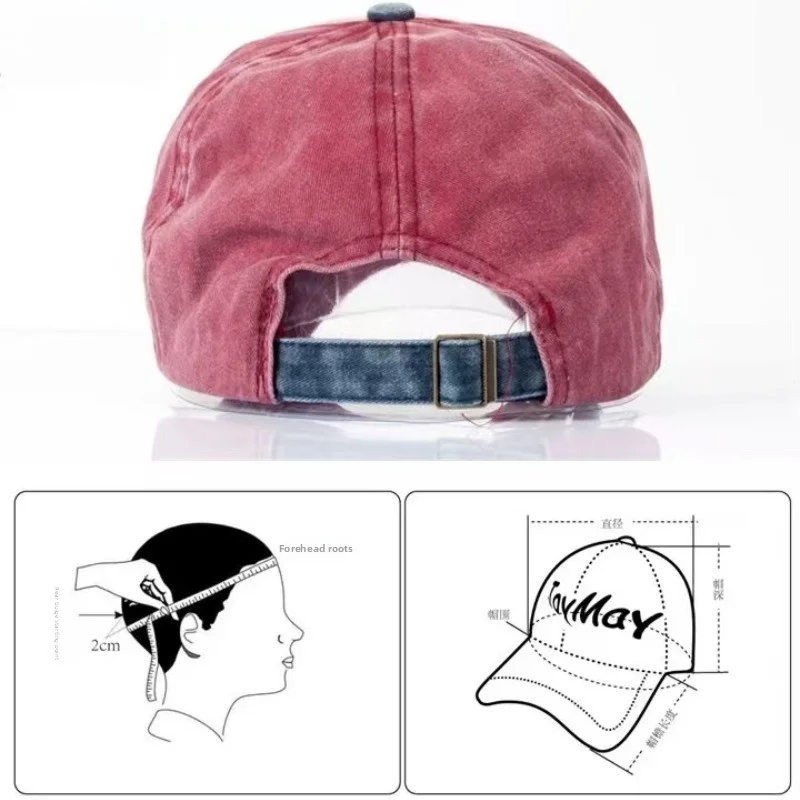 MOTOS Fashion Patchwork Color Washed Denim Baseball Cap Coated Snapback Hip Hop Hat for Outdoor Sun Protection