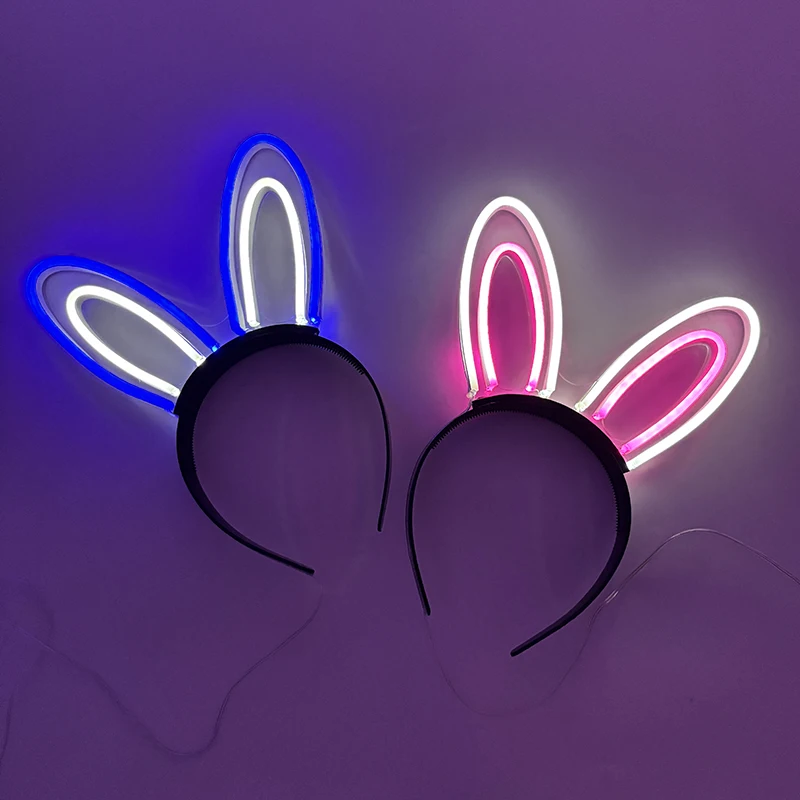 

Cosplay Rabbit Ears Headband Boys Girls Gift Headwear Glowing Headband For Bar Disco Dance Night