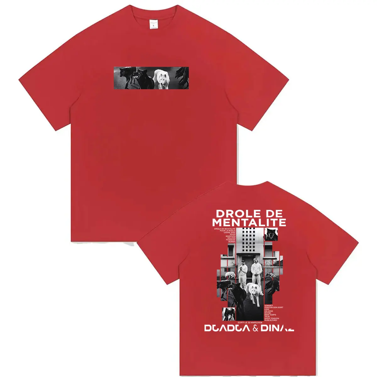 Rapper Djadja & Dinaz DROLE DE MENTALITE Album 2026 Grafik T-Shirt Herren Hip Hop Vintage Baumwolle Kurzarm T-Shirt Streetwear – Detail 4