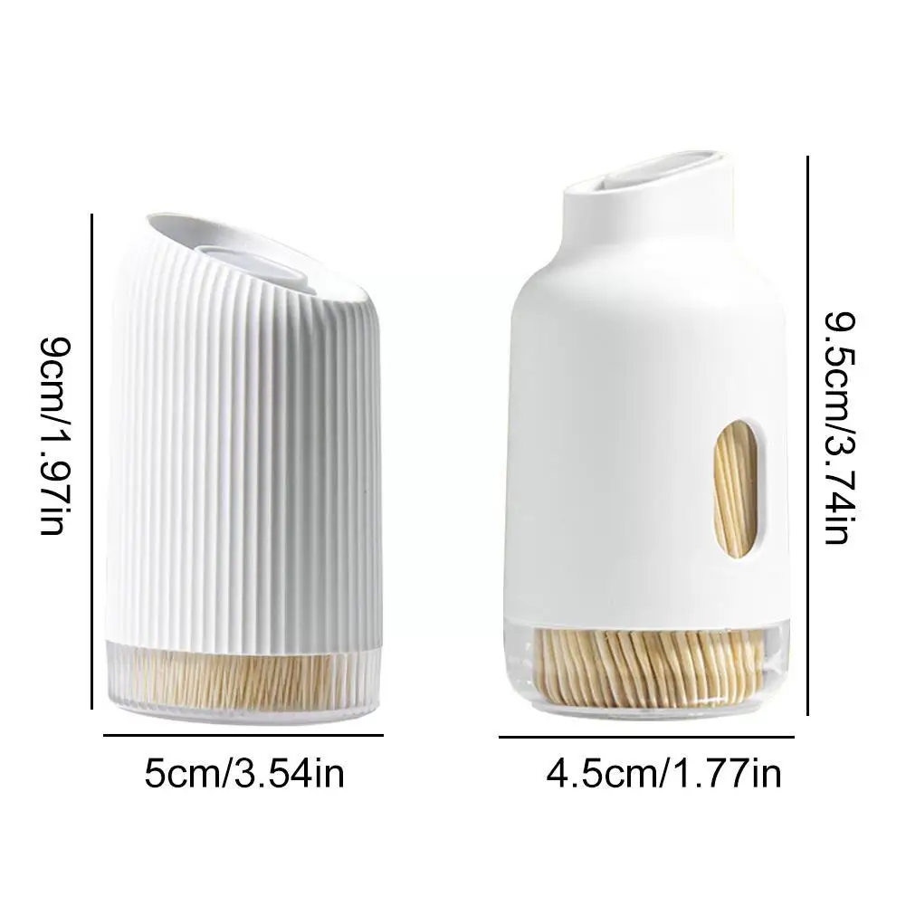 White Toothpick Box Creative Household Light Luxury 300 Portable Box Toothpick Box Contains Storage Slider Toothpicks Tooth A9J0