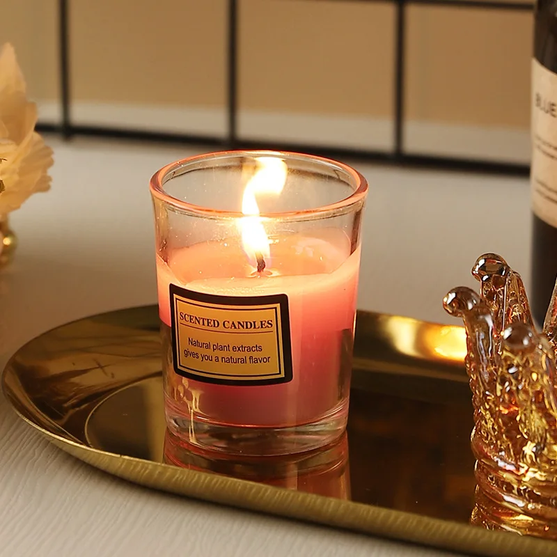 無煙アロマキャンドルカップ結婚式のコンパニオンギフトお土産ロマンチックな雰囲気自宅のデスクトップの装飾キャンドルオーナメント
