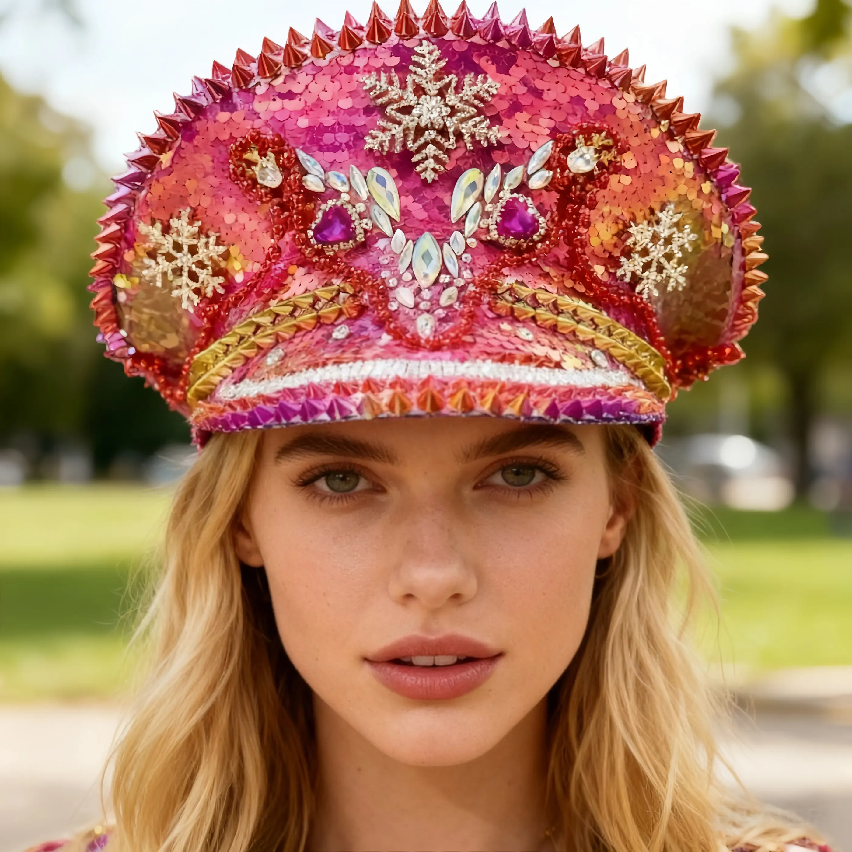Sequin Rhinestone Steampunk Captain Hat Cosplay Costume Hat for Halloween Christmas New Year Eve Theme Party