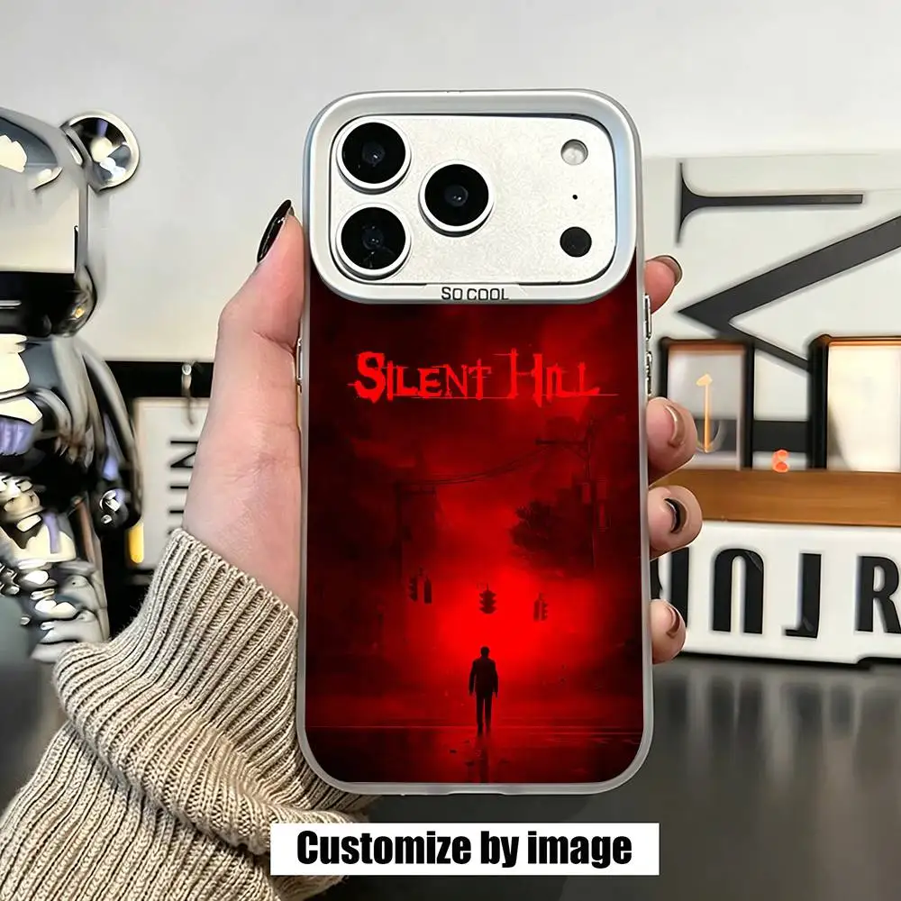 Games Pyramid Head Silent Hil  Phone Case For iPhone 17,16,15,14,13,12,11 Plus,Pro Max,XS,Colored Silver Plated Inside