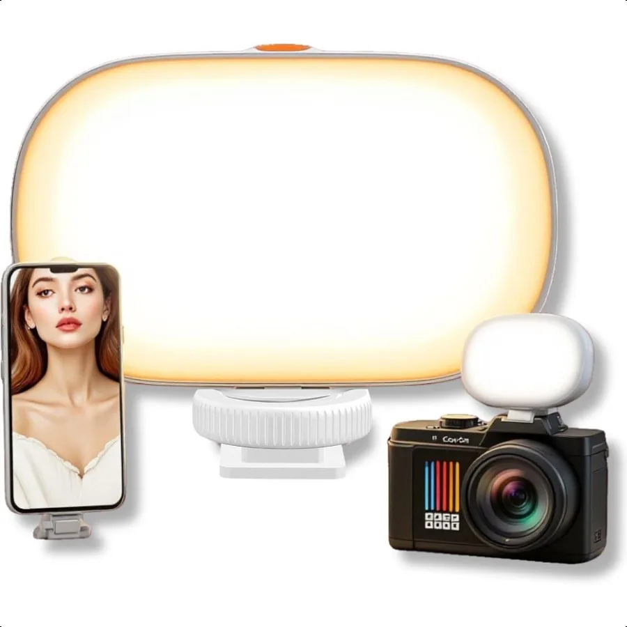 

Phone Light Clip Rechargeable Selfie Light with 600mAh Battery Adjustable ode Light Temperature Portable ClipOn Ring Light for